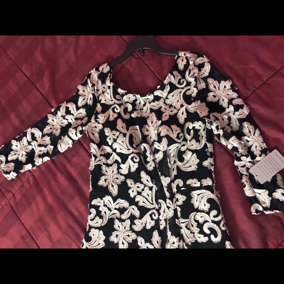 JS Collections Embroidered Mesh Gown Sz 8 NWT - Picture 7 of 13